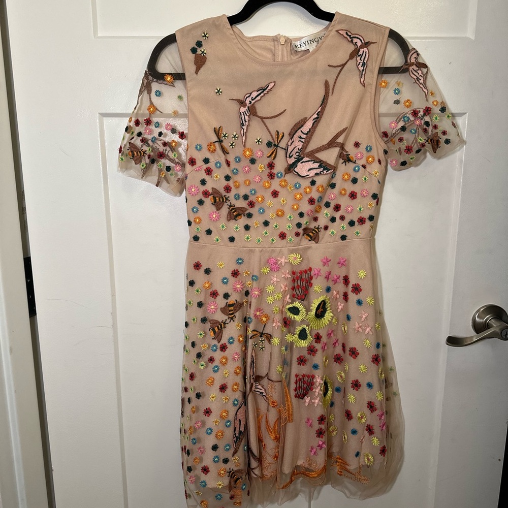 Ethereal Garden Embroidered Dress